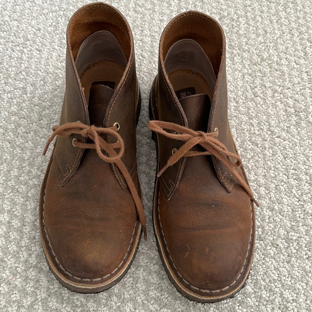 Clarks Originals Beeswax-coated leather ankle boots